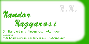 nandor magyarosi business card